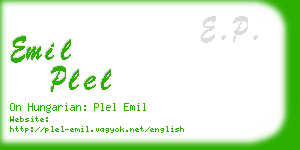 emil plel business card